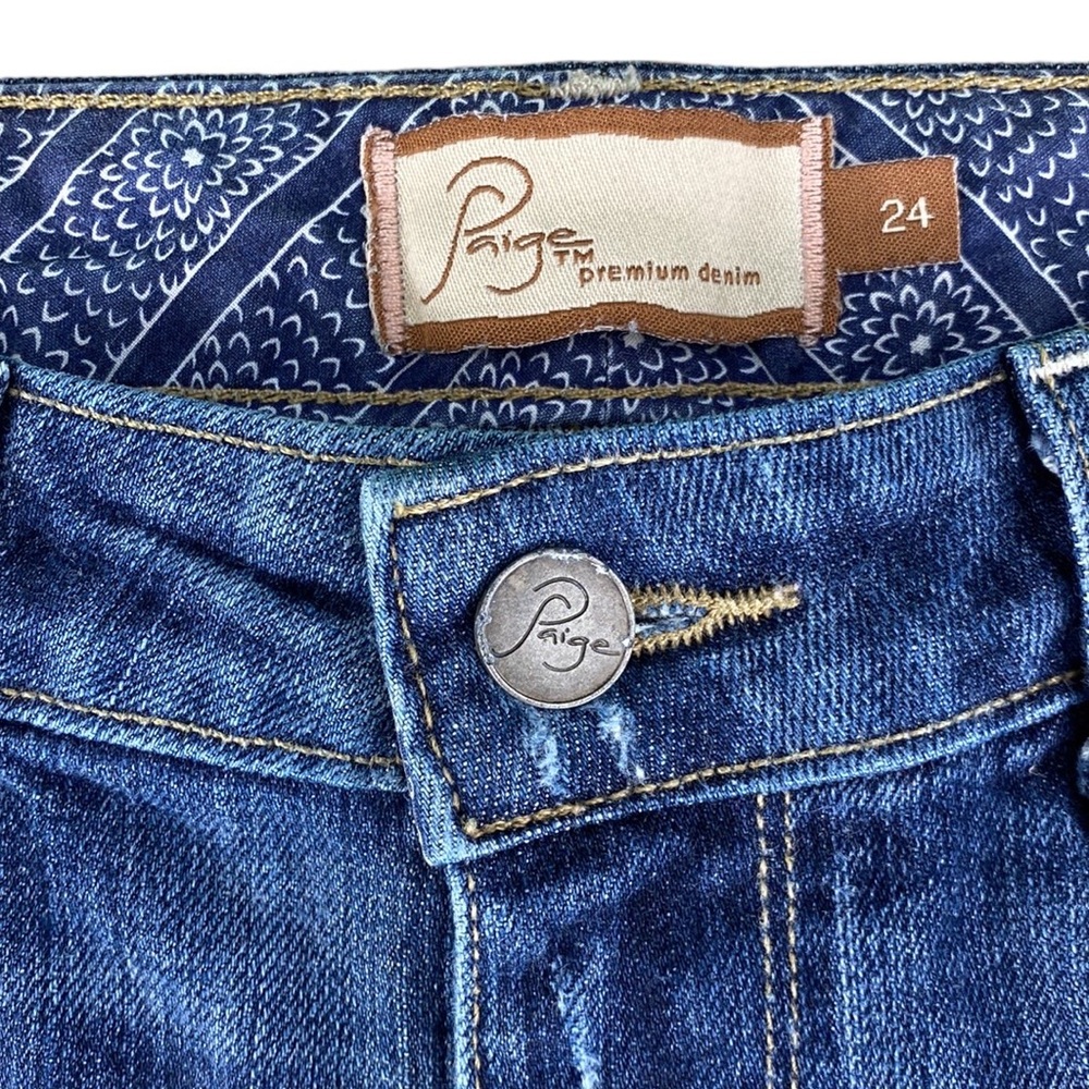 Paige Jimmy Jimmy Cut Off Distressed Jean Shorts - Picture 12 of 15